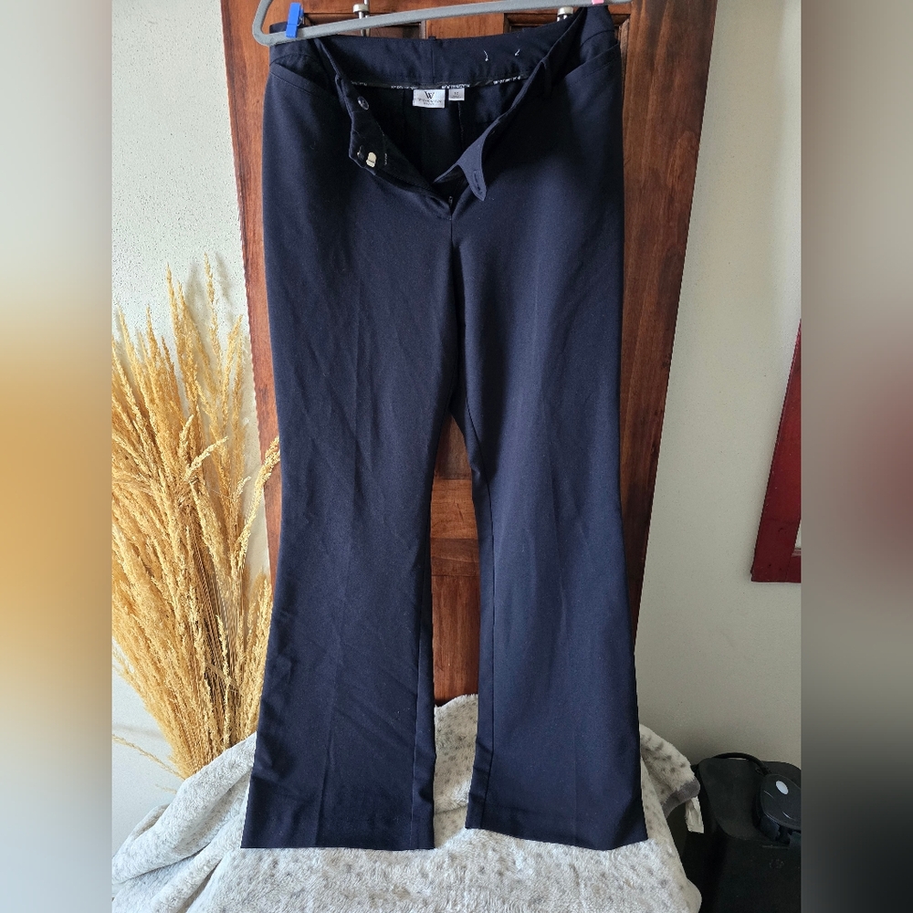 Worthington Curvy Fit Pants, 12, Navy